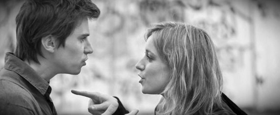 Woman Pointing Finger at Man